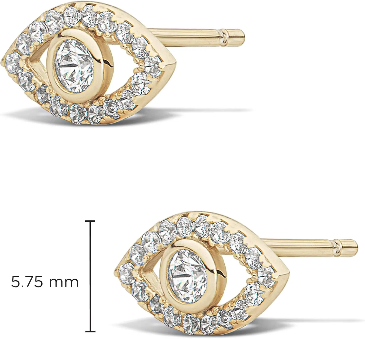 MILLA CZ Gold Stud Earrings & Sterling Silver Stud Earrings - Inspirational Boho Earrings for Women Trendy Indie Jewelry, Hippie Jewelry