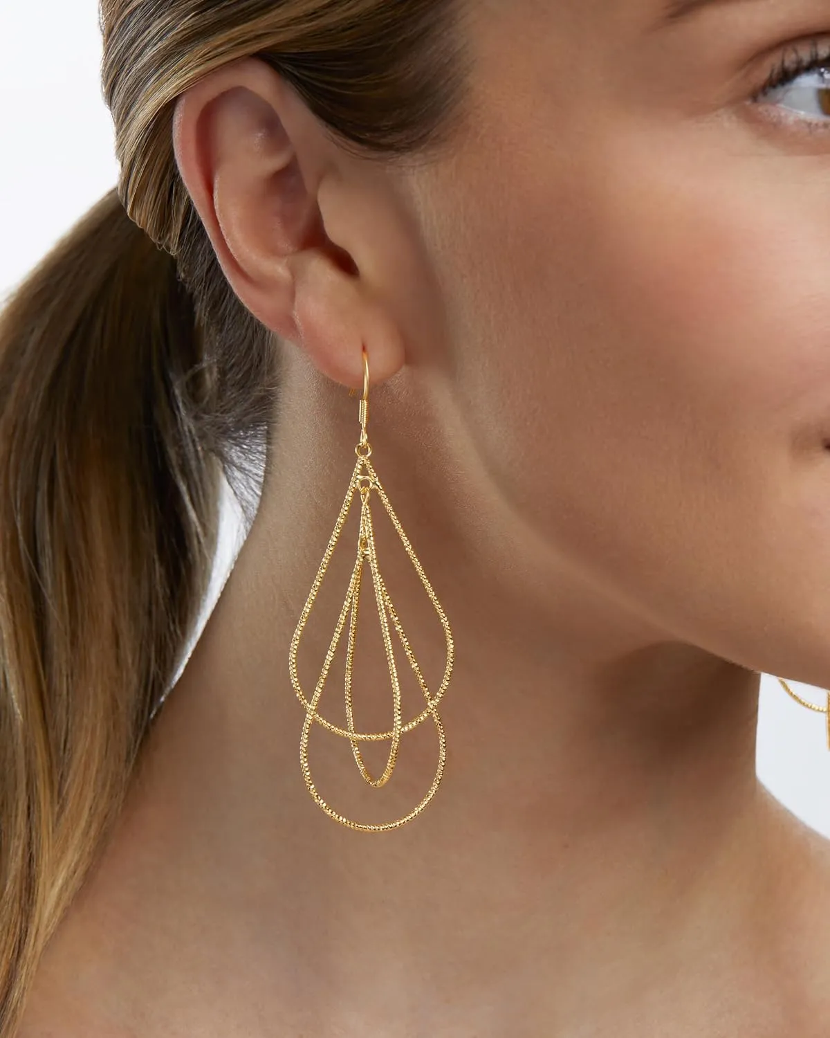 MILLA Teardrop Earrings - Designer Silver Statement Earrings or Gold Dangle Earrings for Women Trendy Upscale Dangly Earrings