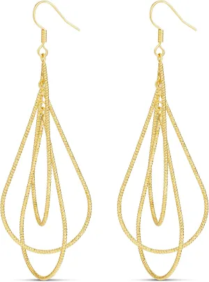 MILLA Teardrop Earrings - Designer Silver Statement Earrings or Gold Dangle Earrings for Women Trendy Upscale Dangly Earrings