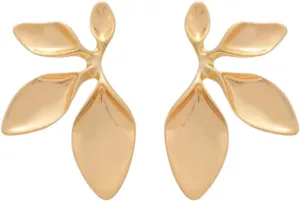 Minimalist Tree Leaf Drop Stud Earrings for Women 925 Sterling Silver Simple Polished Big Leaves Statement Studs Earring Fashion Lightweight Jewelry for Mother