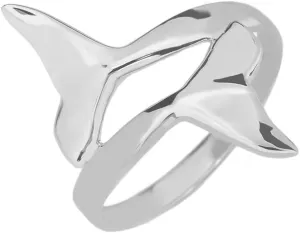 Modern Contemporary Rings Double Dolphin Whale Tail Wrap Ring in Fine 925 Sterling Silver (Size 8.5)