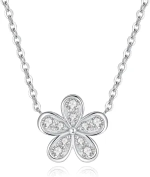 Moissanite Necklace for Women,925 Sterling Silver Moissanite Flower Necklaces D Color VVS1 Moissanite Pendant Necklace,Brithday Christmas Gift for Women