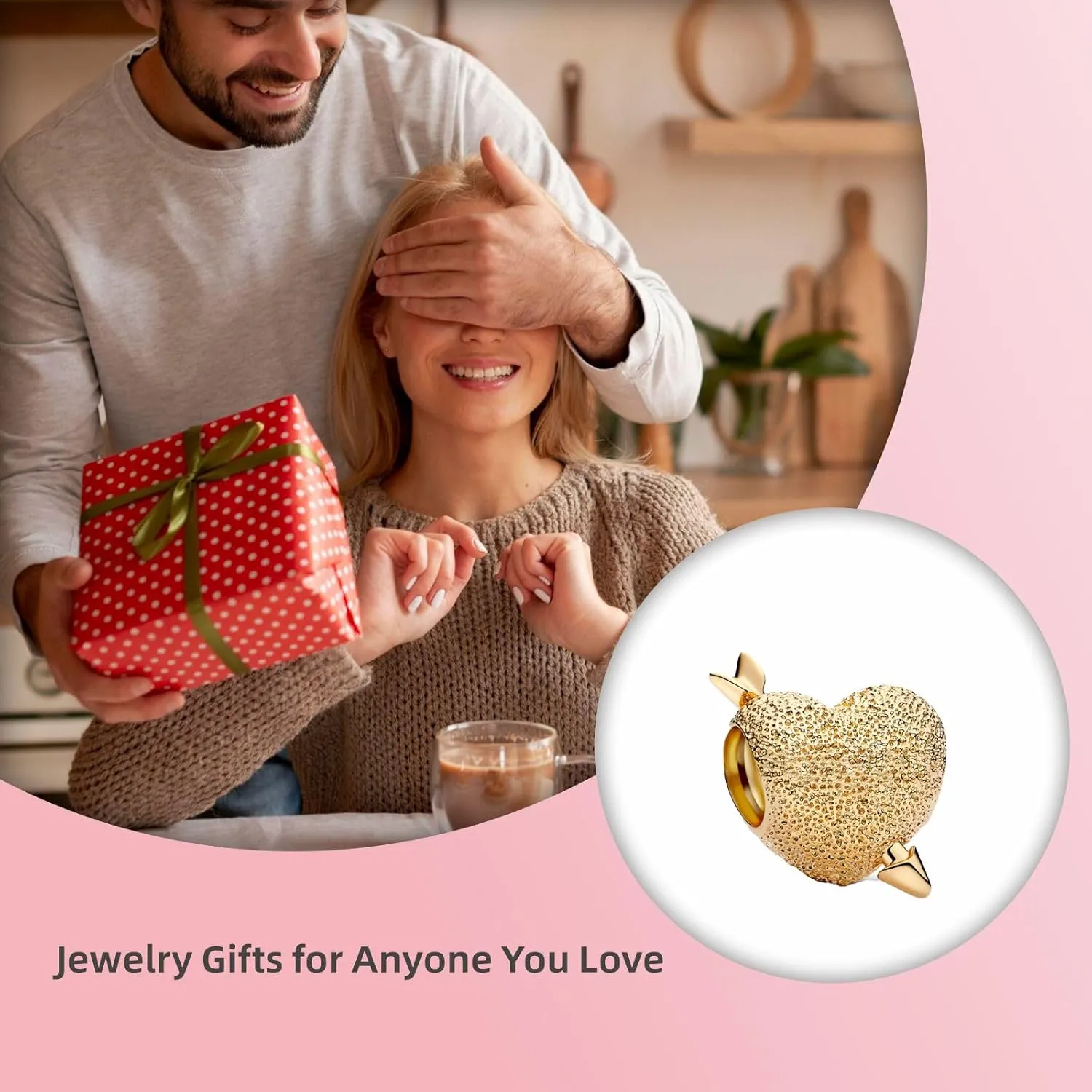 Mom Love Charms for Bracelets Family Gold Beads Dangle Pendants Mother's Day Present for Women