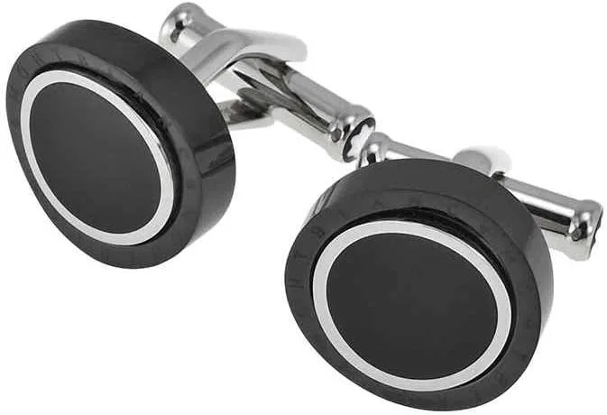 Montblanc Meisterstuck Contemporary Turning Black PVD Cuff Links 104506