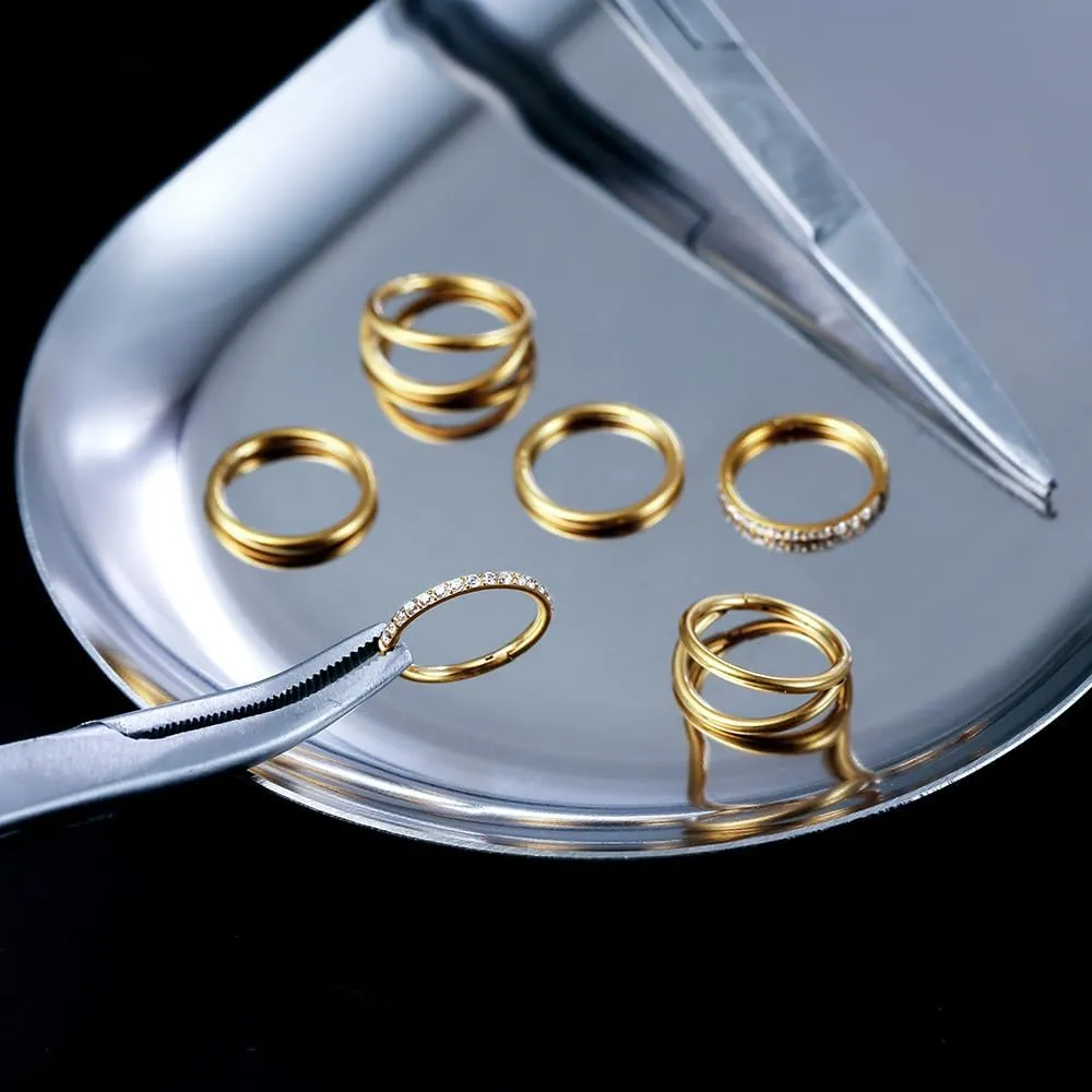 MOQIKAKA16G 18G 20G Surgical Steel Nose Septum Rings Hoops - Stainless Steel Segment Nose Rings Hoop Helix Cartilage Clicker Daith Tragus Sleeper Hoop Earrings, Body Piercing Rings for Women Men 6mm 8mm 10mm