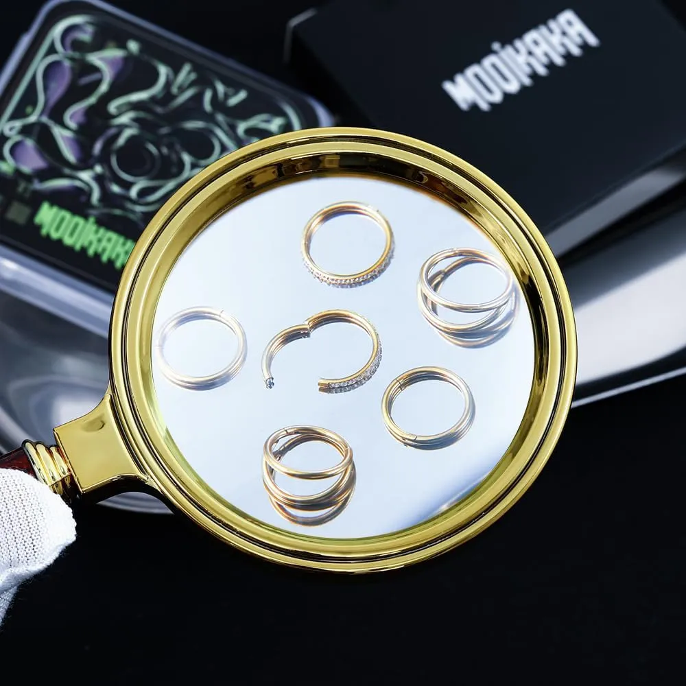 MOQIKAKA16G 18G 20G Surgical Steel Nose Septum Rings Hoops - Stainless Steel Segment Nose Rings Hoop Helix Cartilage Clicker Daith Tragus Sleeper Hoop Earrings, Body Piercing Rings for Women Men 6mm 8mm 10mm