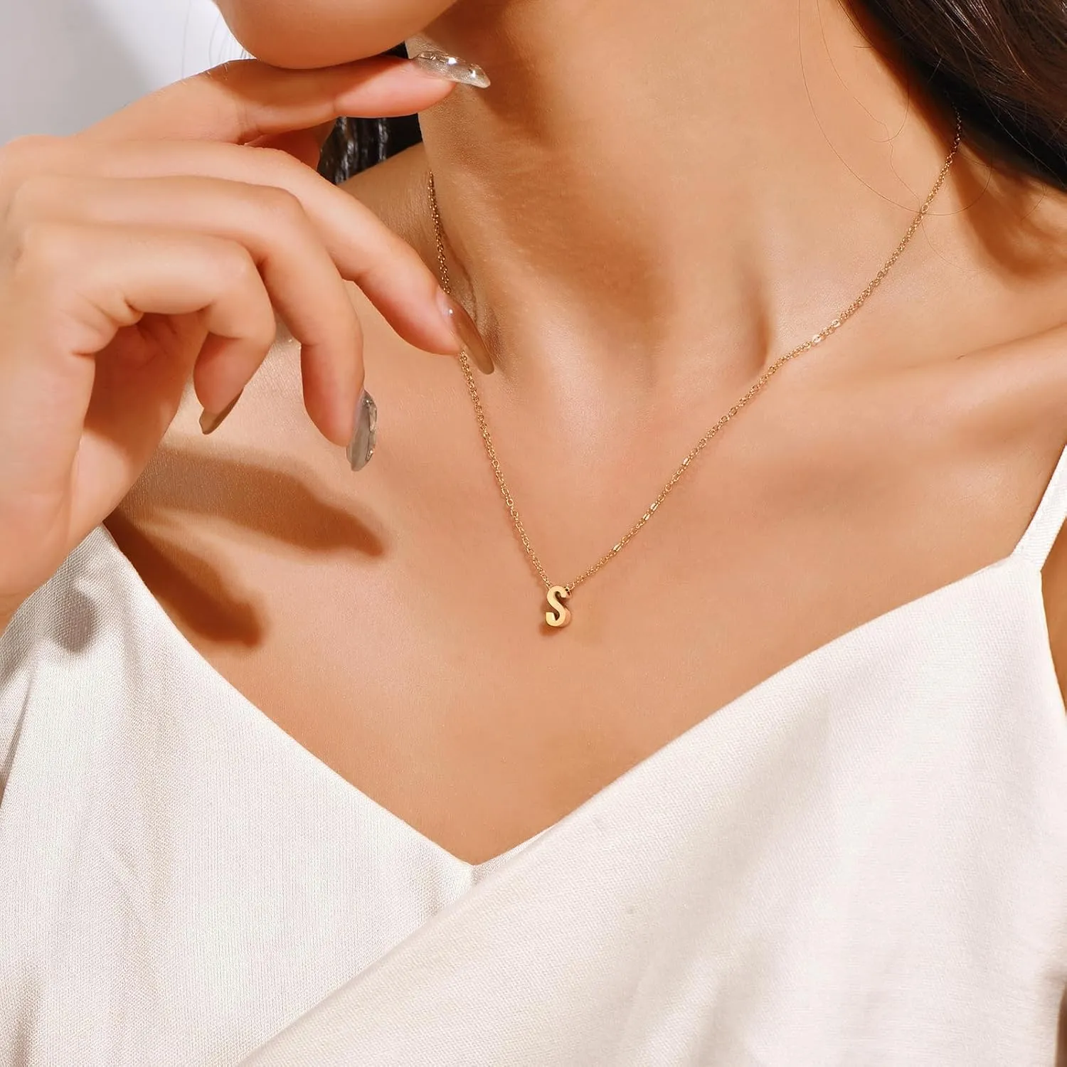 Mothers Day Gift Initial Necklace for Women | 18K Gold Silver Plated A-Z Initial Necklaces | Dainty Cute Trendy Love Heart Pendant | Tiny letter necklace