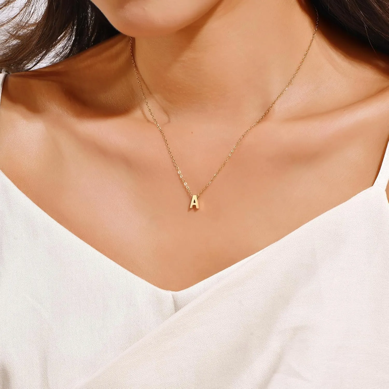 Mothers Day Gift Initial Necklace for Women | 18K Gold Silver Plated A-Z Initial Necklaces | Dainty Cute Trendy Love Heart Pendant | Tiny letter necklace