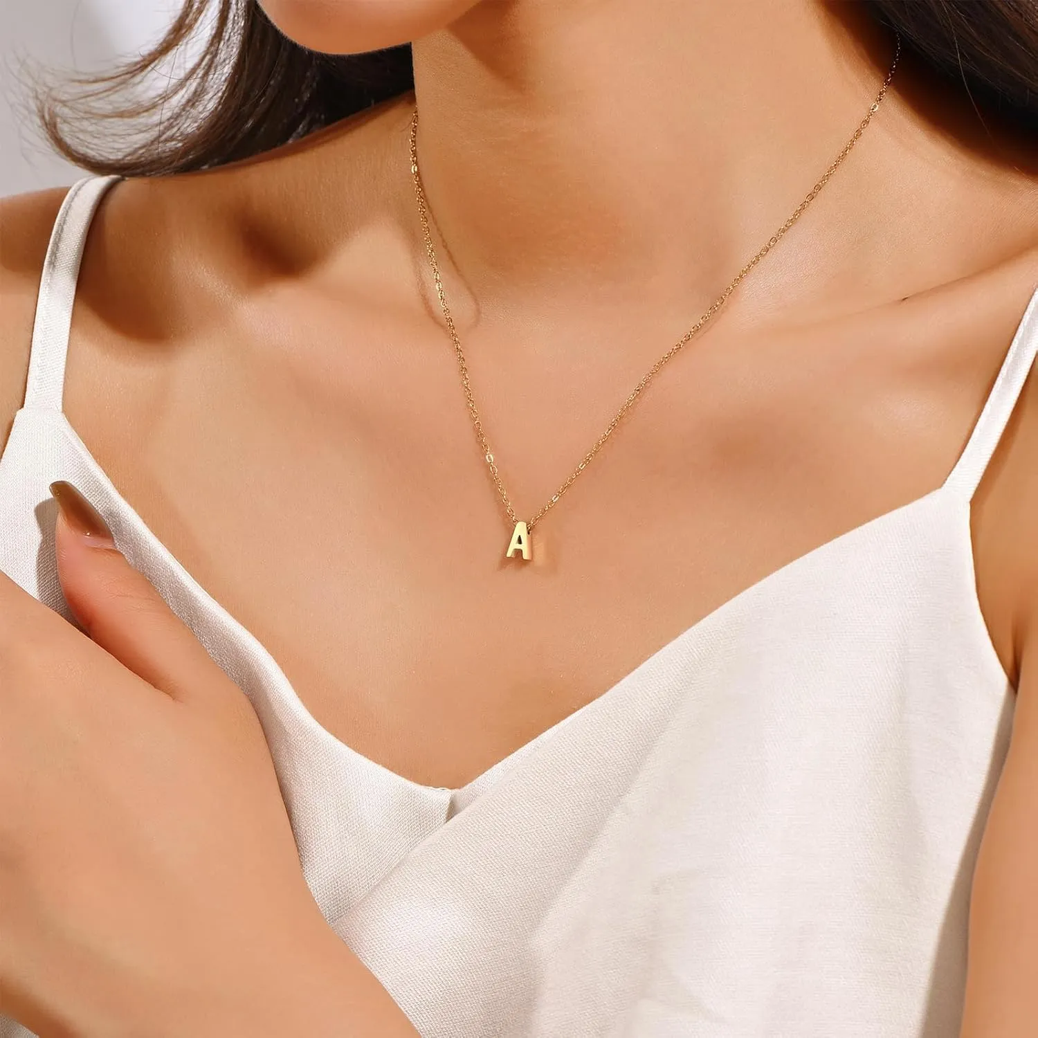 Mothers Day Gift Initial Necklace for Women | 18K Gold Silver Plated A-Z Initial Necklaces | Dainty Cute Trendy Love Heart Pendant | Tiny letter necklace