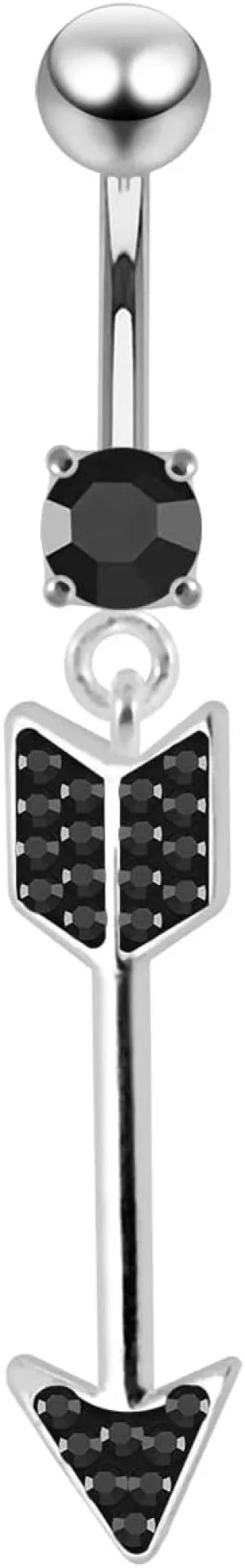 Multi Crystal Stone Colorful Stylish Arrow Dangling 925 Sterling Body Jewelry
