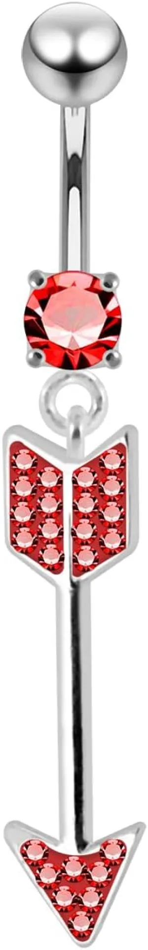 Multi Crystal Stone Colorful Stylish Arrow Dangling 925 Sterling Body Jewelry