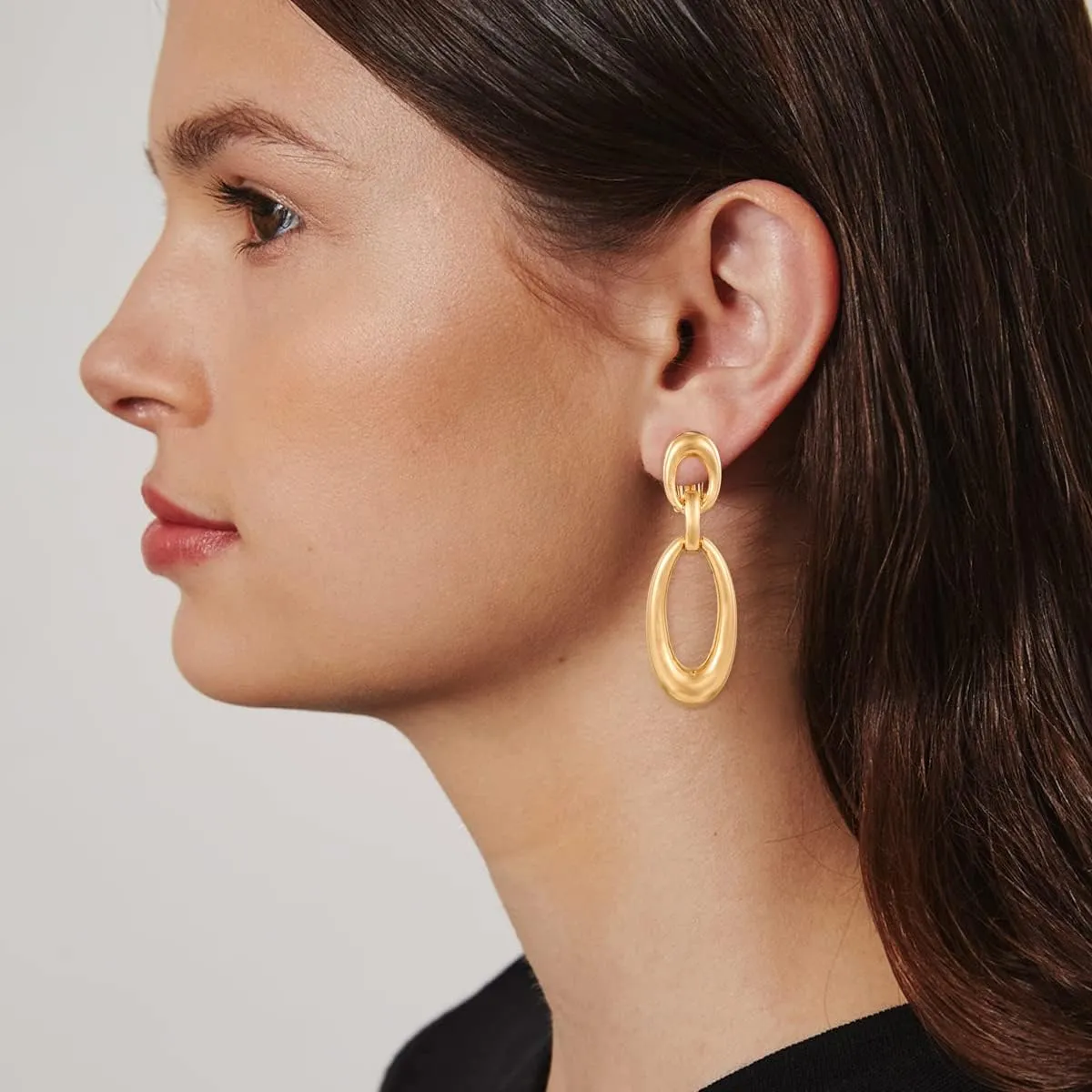 MUYAN Gold Clip On Drop Earrings for Women Non Piercing Dangle Earrings Fashion Jewelry