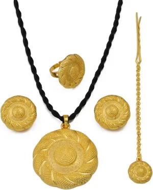 N-Made Beautiful Ethiopian Jewelry Set - Chokers, Pendants, Earrings & Ring for Women - Eritrean Wedding Party