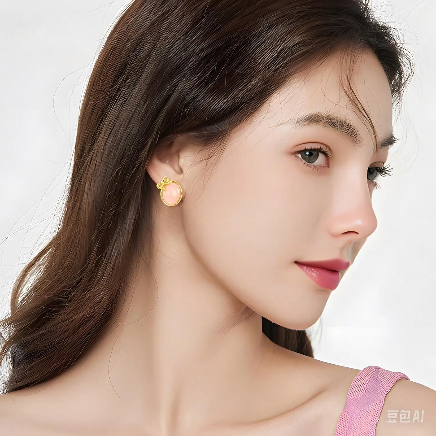 Natural Stone Earrings Easter Egg Earrings Cute Tiny Studs Gold Plated Bow Studs Fashion Holiday Jewelry