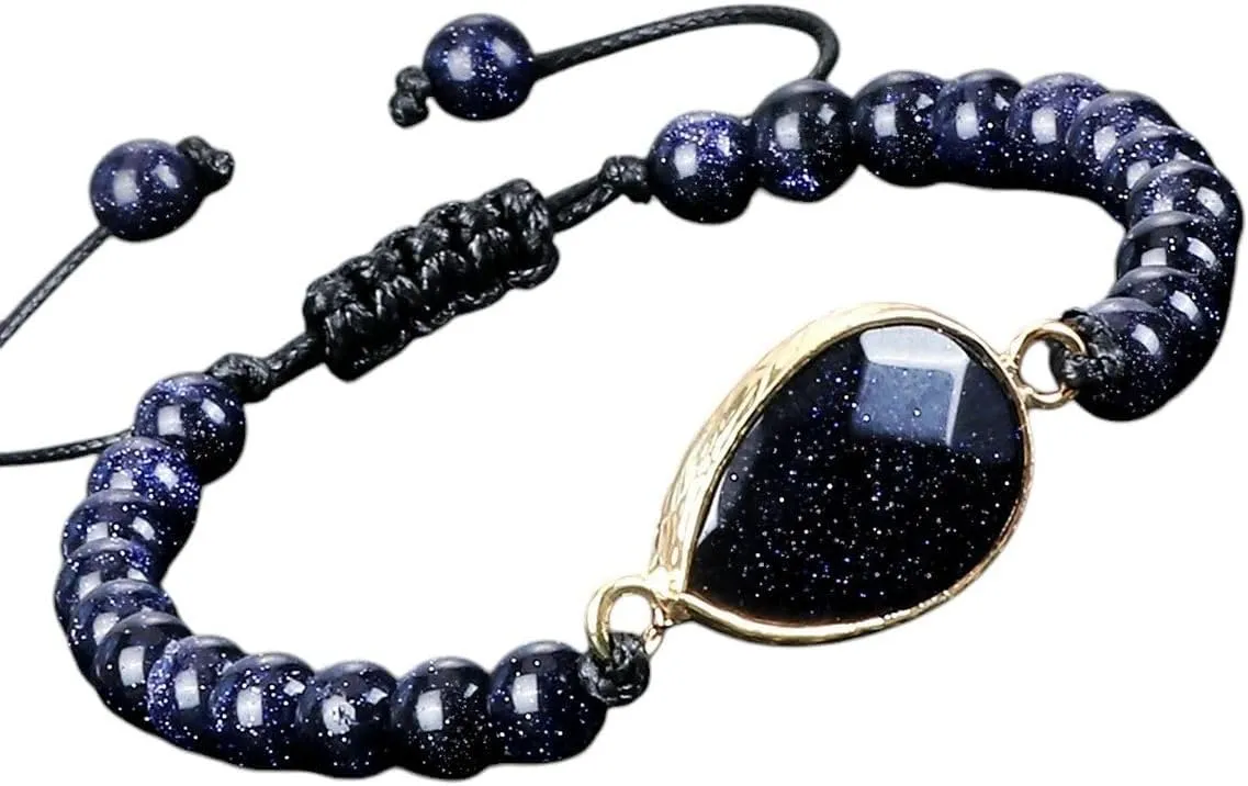 New 2025 6 8Mm Men Beaded Bracelet Natural Stone Blue Sandstone Handmade String Women Bracelets & Bangles Couple Prayer Jewelry Fashion Trendy Accessories Creative Gift