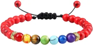 New 2026 Lucky Red Beads Braid 7 Bracelets Men Natural Stone Prayer Stretch Couples Distance Bangles Women Jewelry Fashion Trendy Accessories Creative Gift