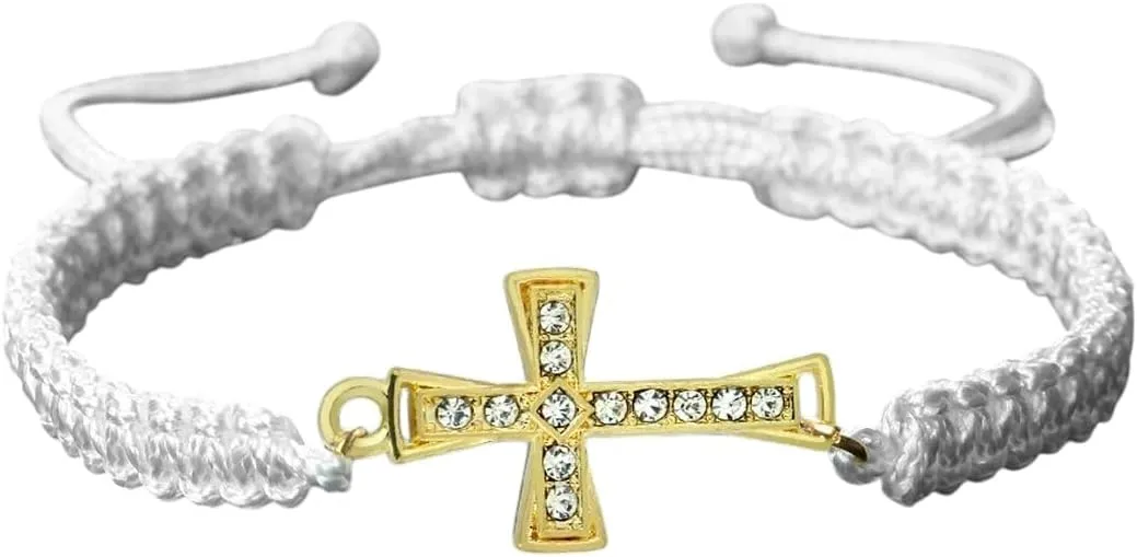 New 2026 Red Color Thread Crystal Cross Pendant Bracelet Prayer Jesus Meditation Couple Bangles Chain Jewelry Gift With For You Accessories Trendy Creative