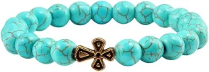 New 2026 Trendy Black Volcanic Lava Beads Men Bracelet Gold Color Cross Natural Stone Bracelets Women Meditation Prayer Bangles Jewelry Fashion Accessories Creative Gift