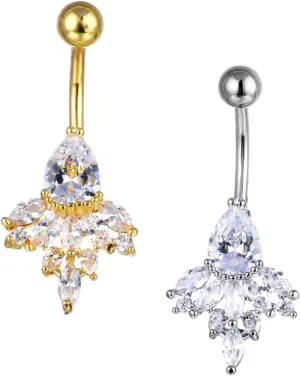 NOLITOY 2pcs Belly Ring Navel Buckle for Rhinestone Belly Bars Body Jewelry Navel Piercing Jewelry Belly Button Piercings Body Belly Ring Rhinestones The Ring Rhinestone Belly Rings Zircon