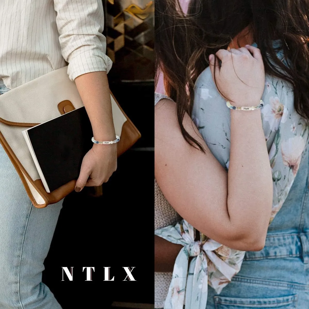 NTLX Christian Bracelets for Women  Hope Bracelet  Natural Stone Stretch Prayer Bracelet  Inspirational Message Jewelry - Great Gift