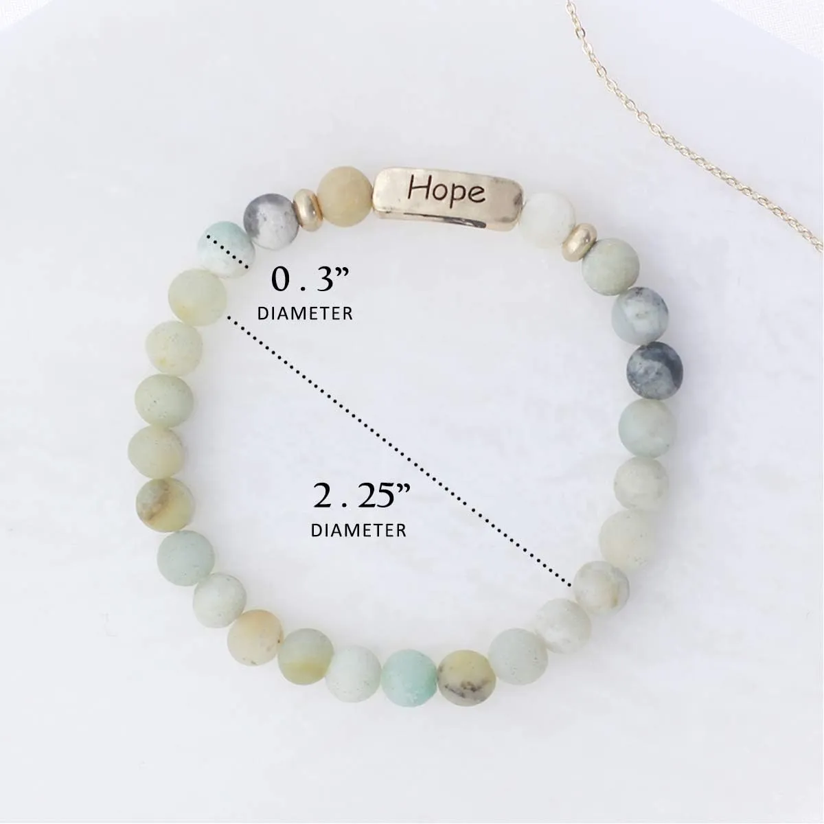 NTLX Christian Bracelets for Women  Hope Bracelet  Natural Stone Stretch Prayer Bracelet  Inspirational Message Jewelry - Great Gift