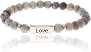 NTLX Christian Bracelets for Women  Love Bracelet  Natural Stone Stretch Prayer Bracelet  Inspirational Message Jewelry - Great Gift