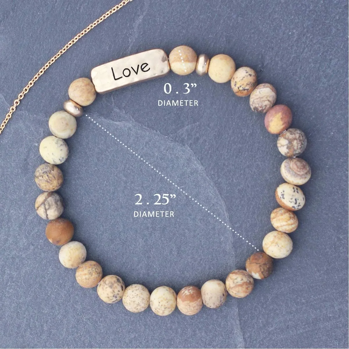 NTLX Christian Bracelets for Women  Love Bracelet  Natural Stone Stretch Prayer Bracelet  Inspirational Message Jewelry - Great Gift