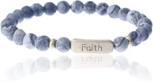 NTLX Inspirational Bracelets for Women  Faith Bracelet  Natural Stone Stretch Message Bracelet  Gift Box Included - Great Gift