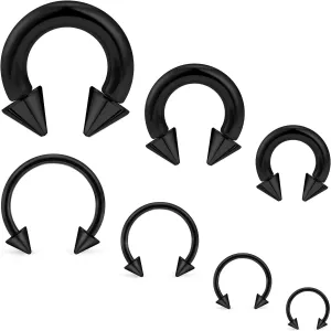 Ocptiy 0G 2G 4G 6G 8G 12G 14G 16G Septum Stretching Kit Surgical Steel Horseshoe Gauges Piercing Kit for Women Men