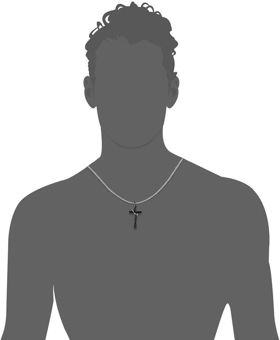 OIDEA Couples Cross Pendant Necklace: Couples Necklace Stainless Steel Matching Necklace Jewelry Gift for Mens Womens