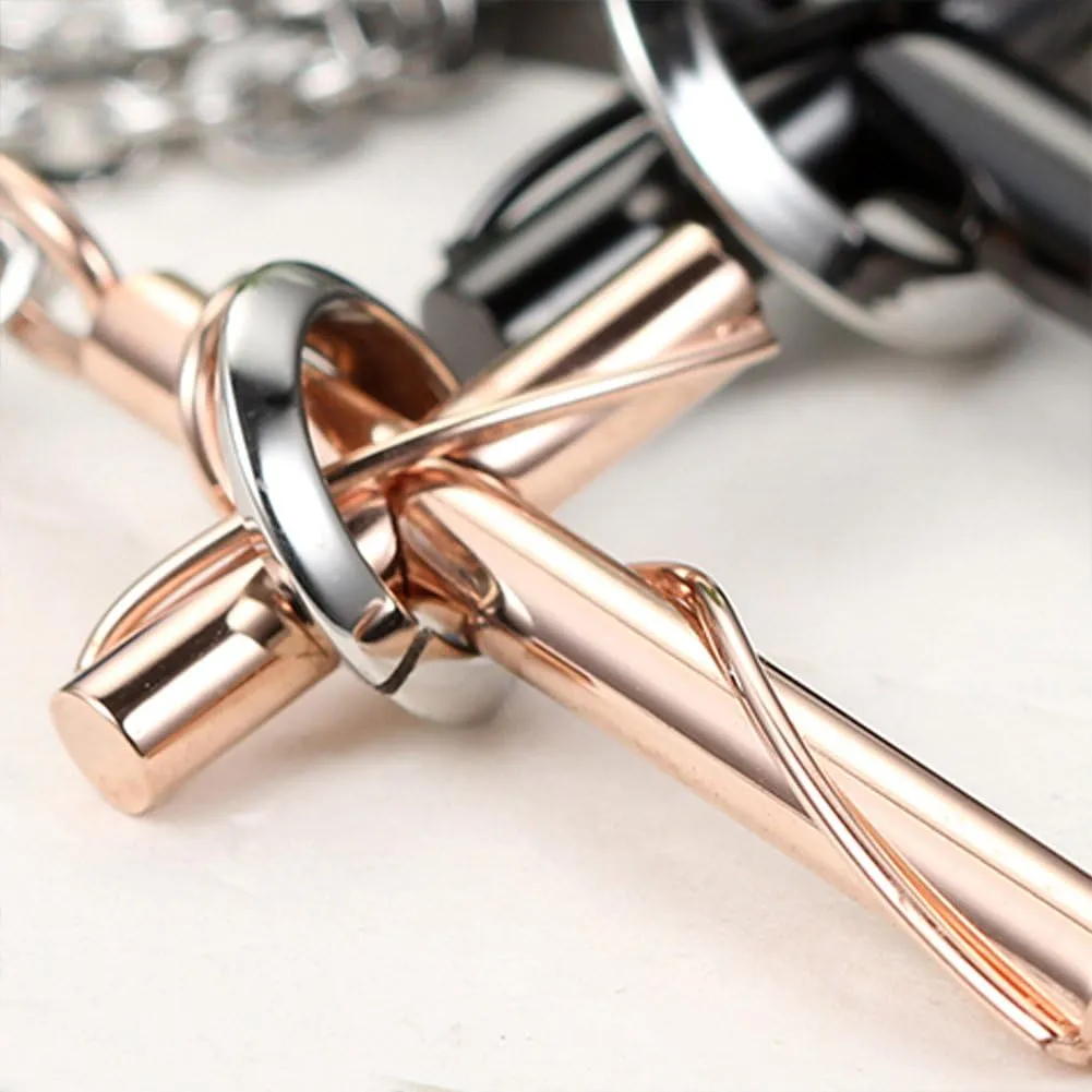 OIDEA Couples Cross Pendant Necklace: Couples Necklace Stainless Steel Matching Necklace Jewelry Gift for Mens Womens