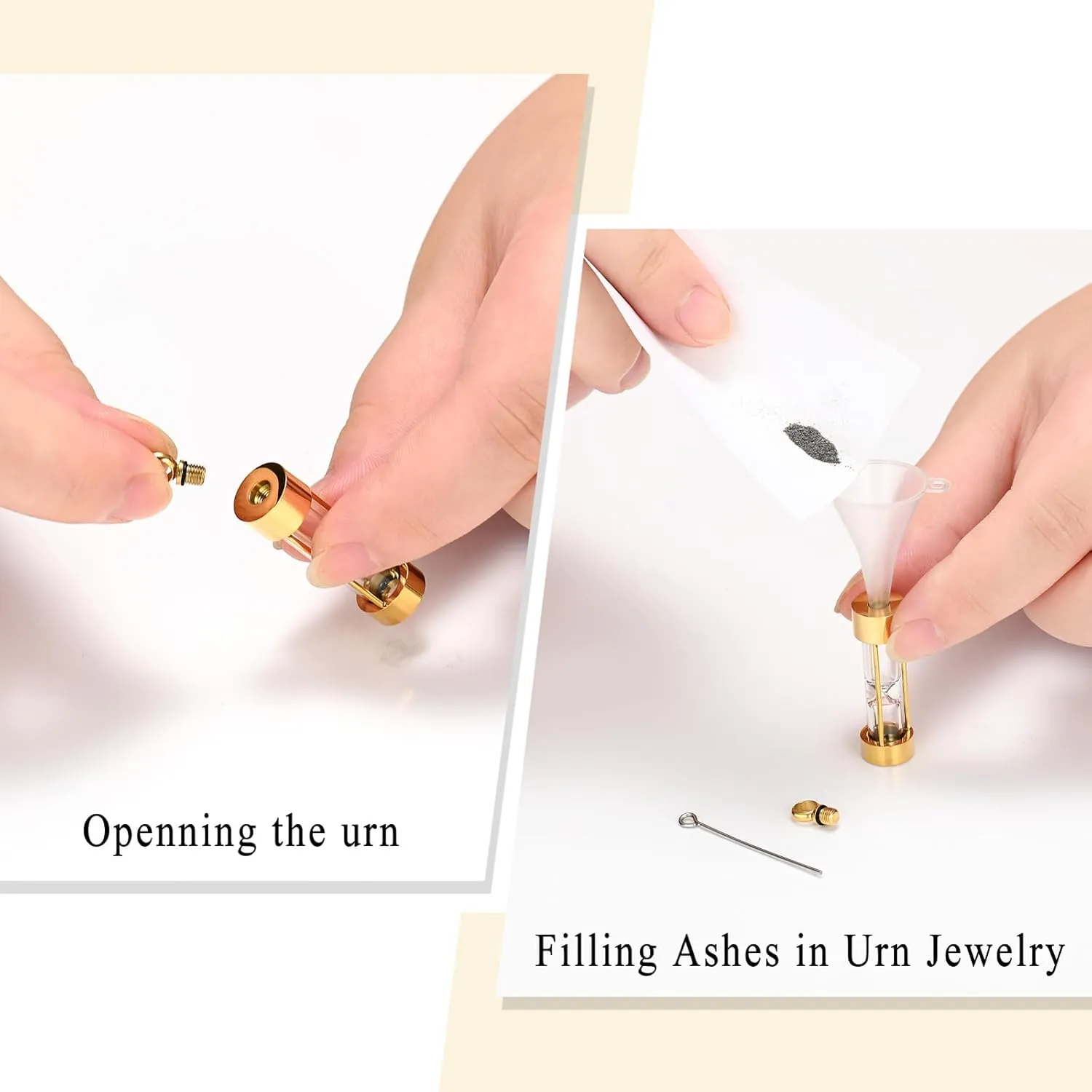Oinsi Eternity Memory Hourglass Urn Necklace Cremation Jewelry Pendants for Women Men  Gift Box Fill Kits