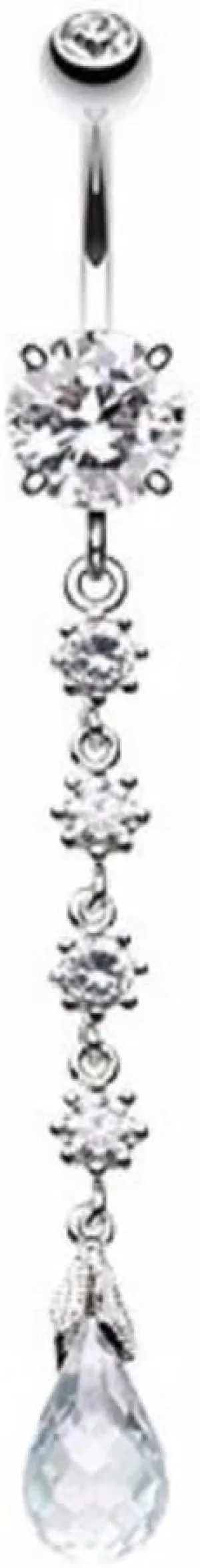 Opulent Crystalline Droplets Belly Button Ring