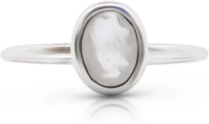 Oval Moonstone - 925 Sterling Silver Ring - Delicate BOHO Chic Jewelry - Fashionable and Stylish for Women with Velvet Gift Bag/Box - Made by Indian Artisans - Size 5-10