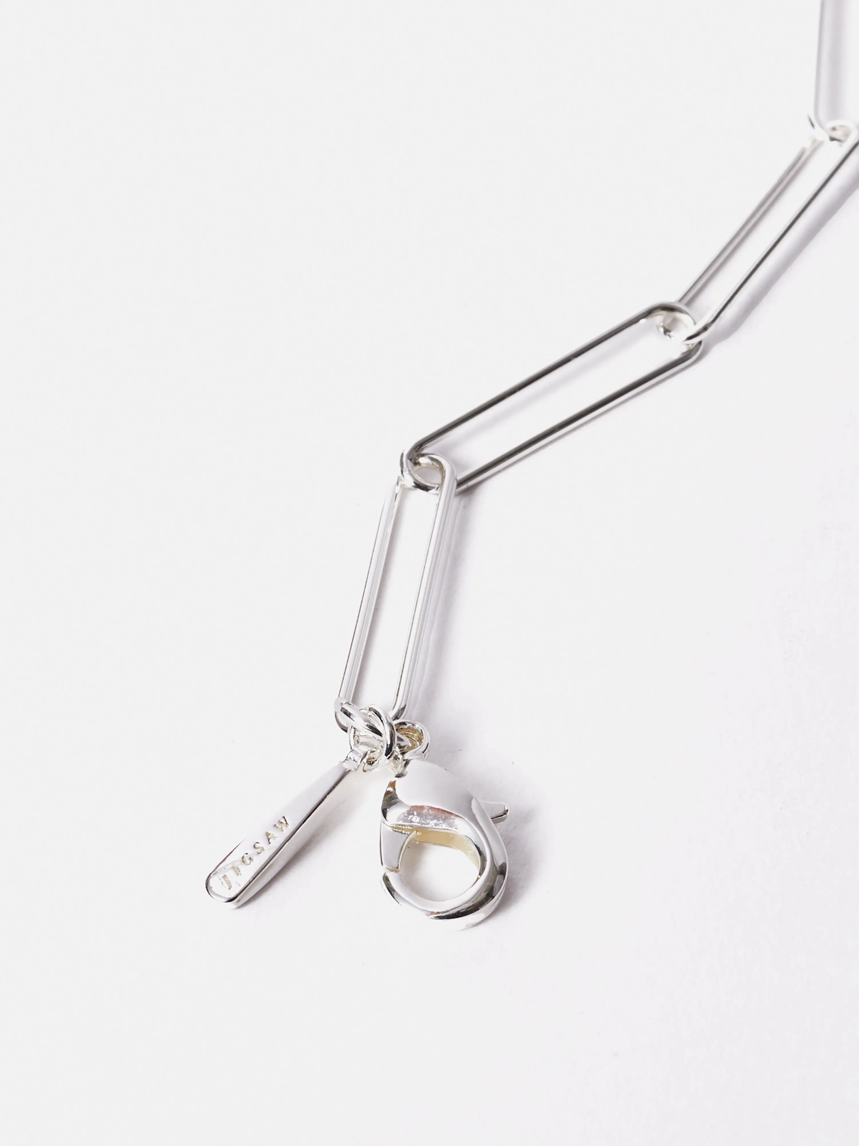 Paper Clip Chain Necklace | Silver