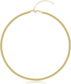 Paperclip Chain Necklace for Women, Dainty Stackable Link Layered Necklace Gold Silver Plated Flat Snake Chain Paperclip Chain Herringbone Necklace Gold Choker Necklaces for Women
