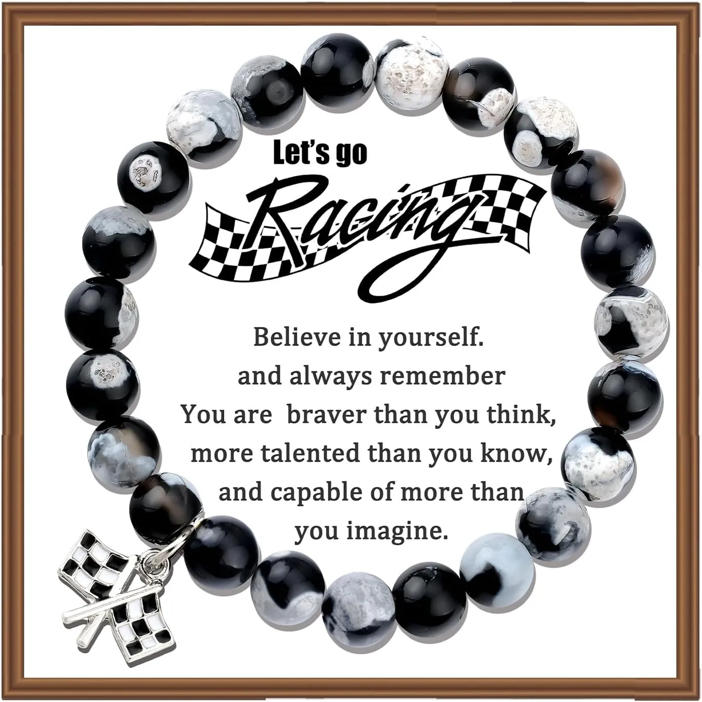 PARTNER Car Racer Gift Racing Flags Bracelet Checkered Flag Race Day Gift for Racing Fans