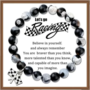 PARTNER Car Racer Gift Racing Flags Bracelet Checkered Flag Race Day Gift for Racing Fans