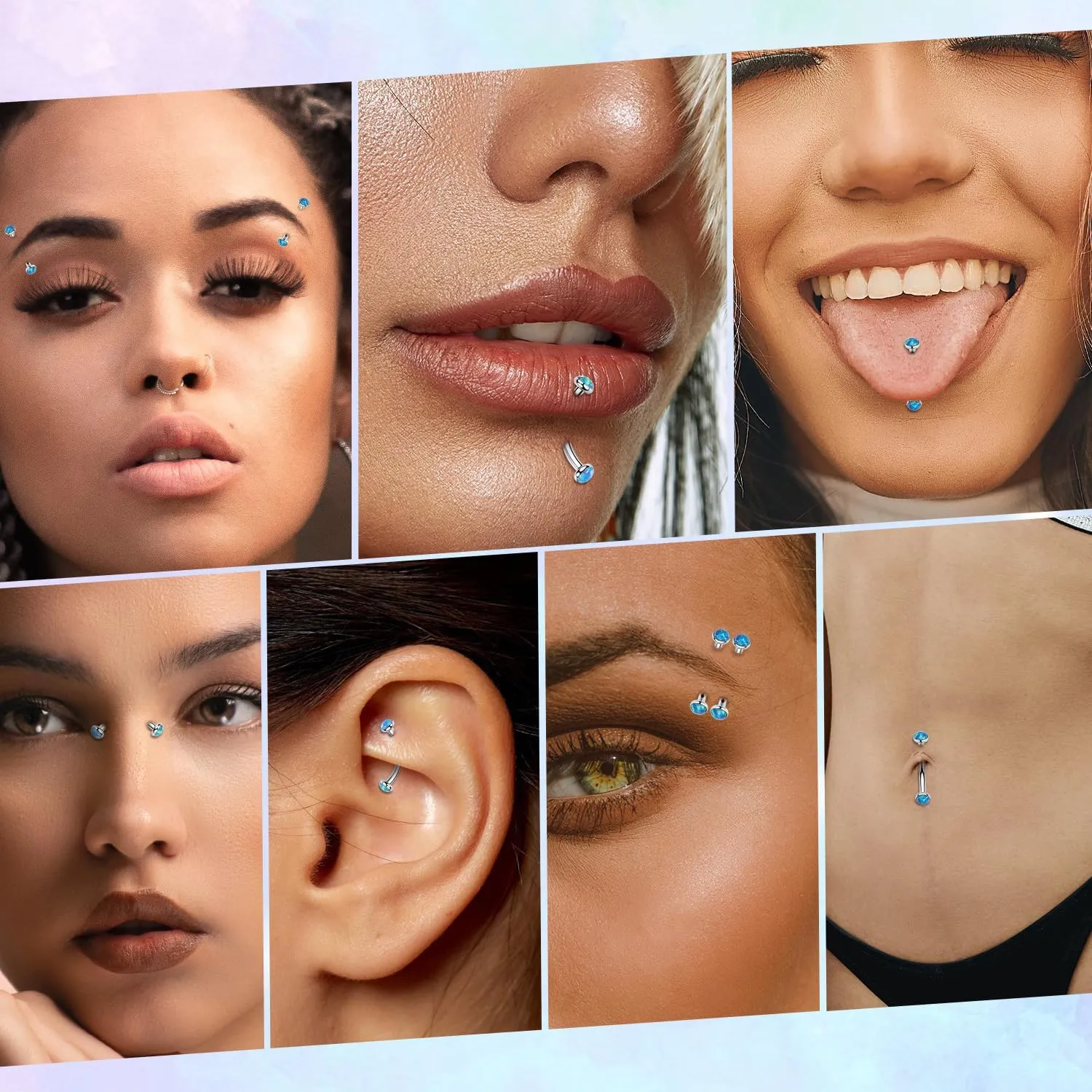PEAKLINK G23 Titanium Eyebrow Piercing Jewelry - Curved Barbell 16G Eyebrow & Belly Button Rings - 6mm-12mm