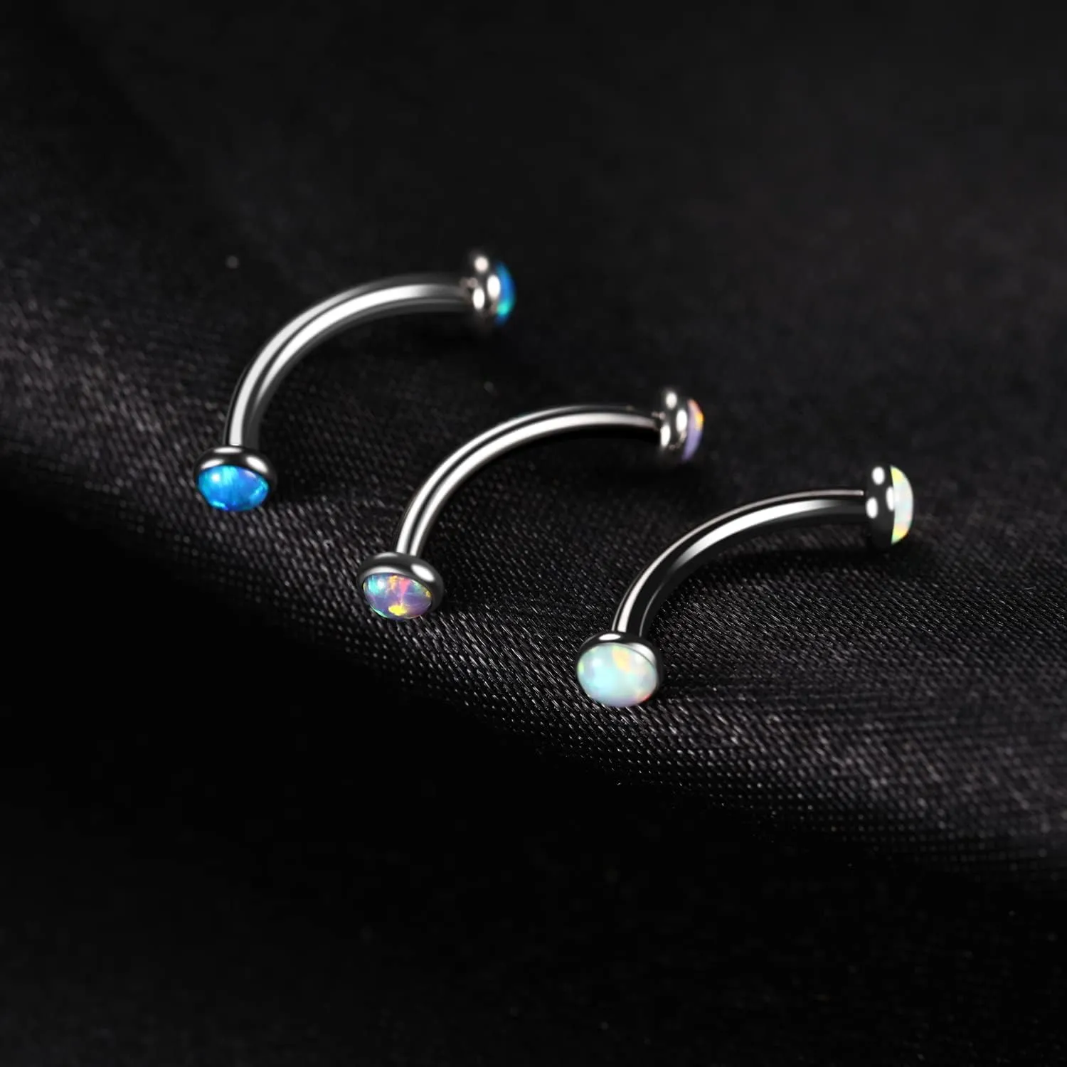 PEAKLINK G23 Titanium Eyebrow Piercing Jewelry - Curved Barbell 16G Eyebrow & Belly Button Rings - 6mm-12mm
