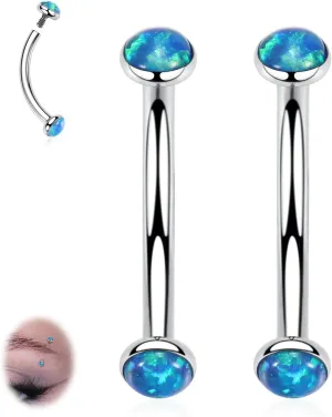 PEAKLINK G23 Titanium Eyebrow Piercing Jewelry - Curved Barbell 16G Eyebrow & Belly Button Rings - 6mm-12mm