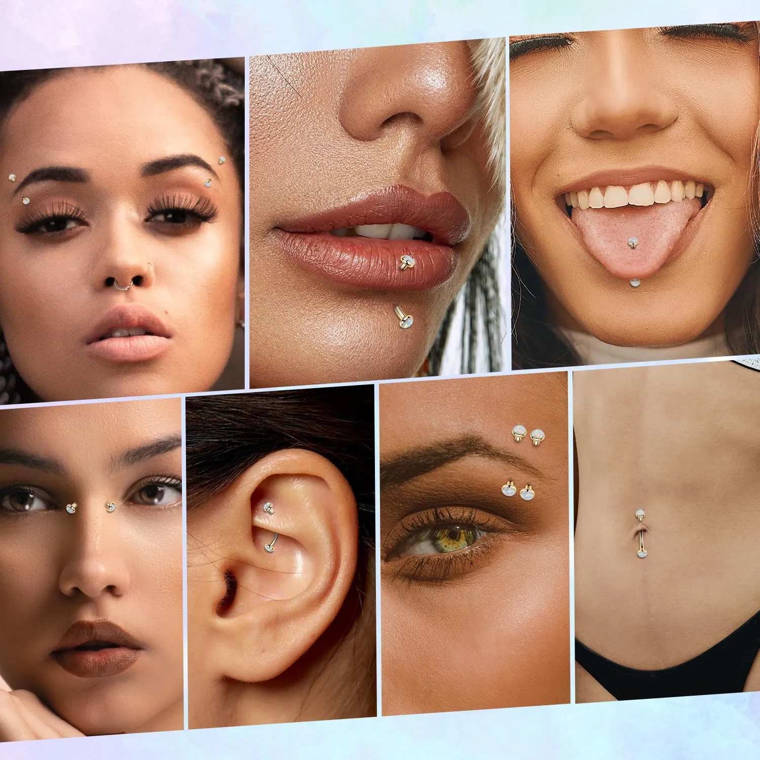 PEAKLINK G23 Titanium Eyebrow Piercing Jewelry - Curved Barbell 16G Eyebrow & Belly Button Rings - 6mm-12mm
