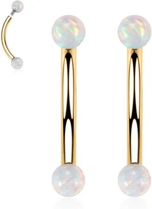 PEAKLINK G23 Titanium Eyebrow Piercing Jewelry - Curved Barbell 16G Eyebrow & Belly Button Rings - 6mm-12mm