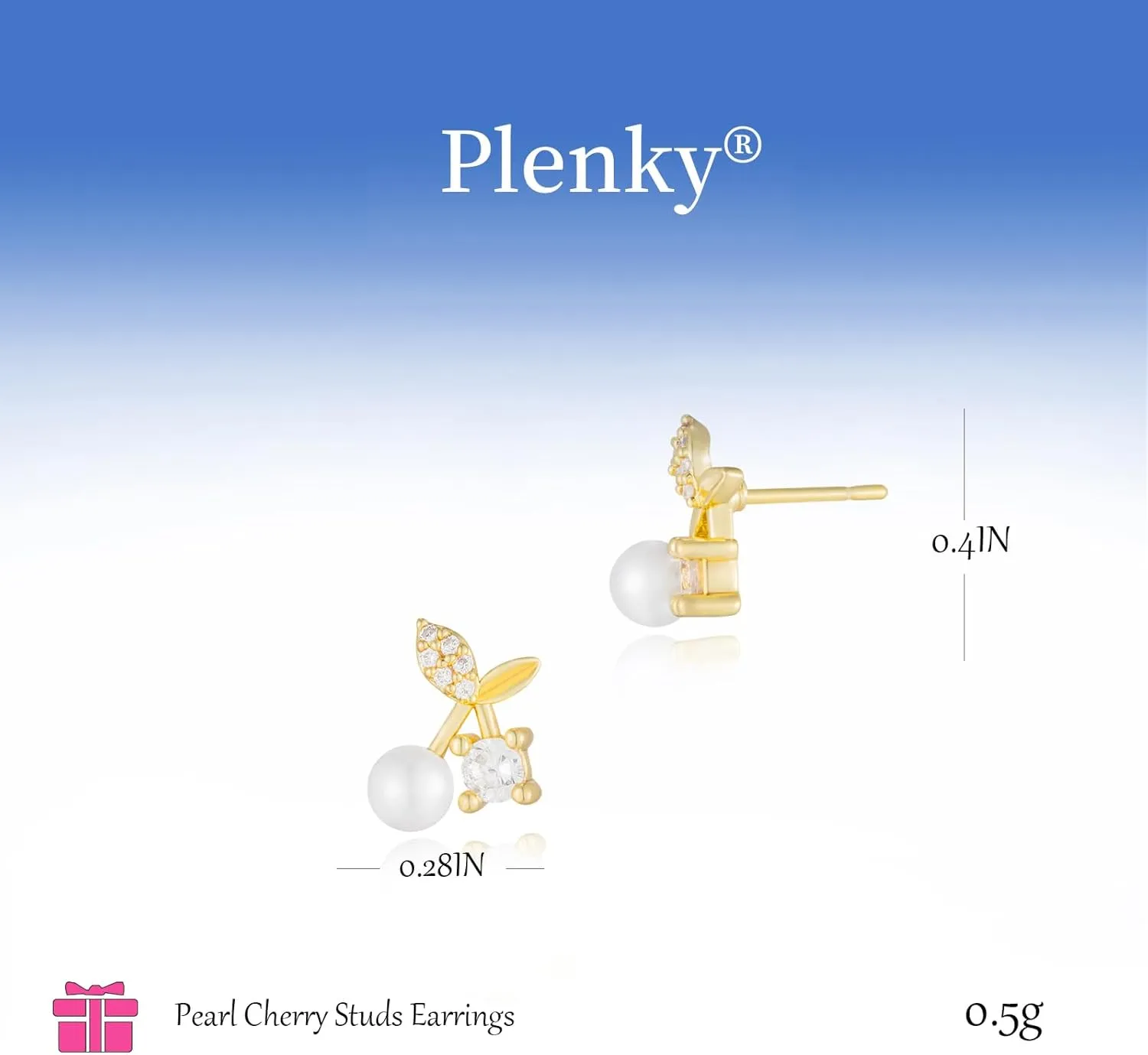 Pearl Earrings-14K Gold Plated Dainty Pearl Drop Simple Wedding CZ Dangle Dangling Cute Stud Earrings for Brides Earrings for Women Gifts