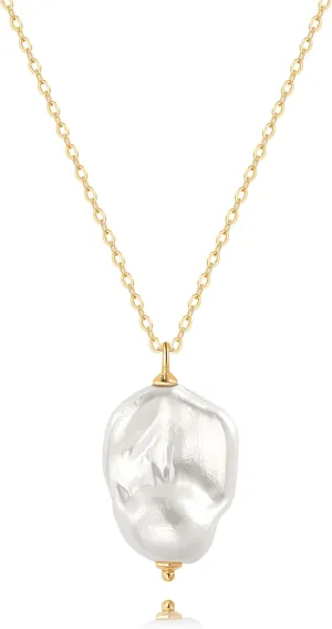 PEARLADA 18k Gold Chain Long Necklace, Boho Sweater Necklace for Women, Geometric Pendant Y Necklace
