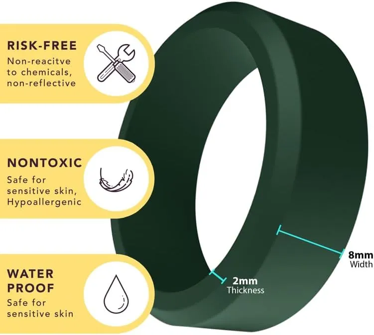 Personalized Couple Celtic Rings Beveled Silicone Ring, Couple Wedding and Anniversary Bands