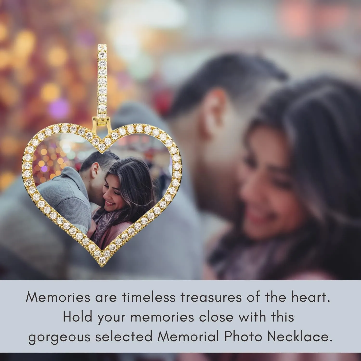 Personalized Picture Necklace, Iced Out Hip Hop Custom Photo Pendant With Stainless Steel Rope Chain Nickel Free, Customized Memorial Pendants With Engraved Name, 14k Gold plated Charms for Souvenir Lulu Mel