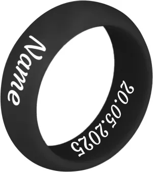 Personalized Silicone Couple Rings Set - Comfort Fit, Customizable, Available in 13 Colors(2 packs)