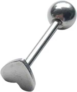 Piercing Rings Stainless Steel Tongue Rings Heart Shape Jewelry for Men Women