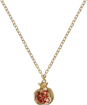 Pomegranate Pendant Necklace: Red Stone necklace, Dainty Gemstone Charm, Minimalist Women's Jewelry - Perfect One-Layer Gift, Mother Gift, Romantic gift